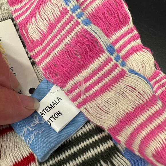 Noonday Collection Handwoven Colorful Striped Infinity Scarf Guatemala Rainbow - Picture 6 of 10